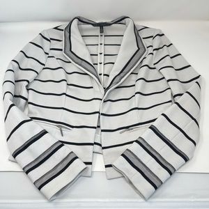 White House Black Market Striped Blazer - Black and White